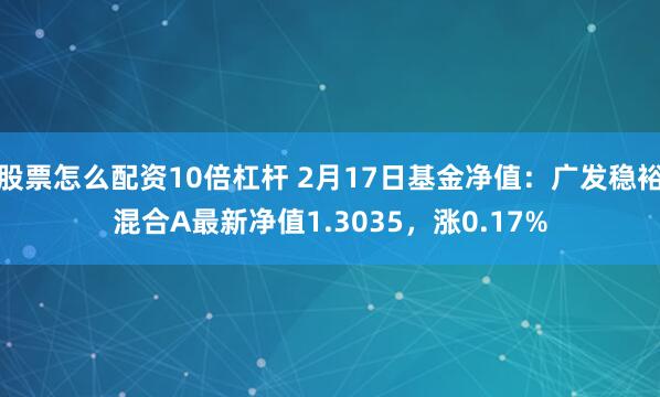 股票怎么配资10倍杠杆 2月17日基金净值：广发稳裕混合A最新净值1.3035，涨0.17%