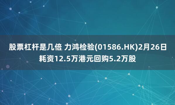 股票杠杆是几倍 力鸿检验(01586.HK)2月26日耗资12.5万港元回购5.2万股