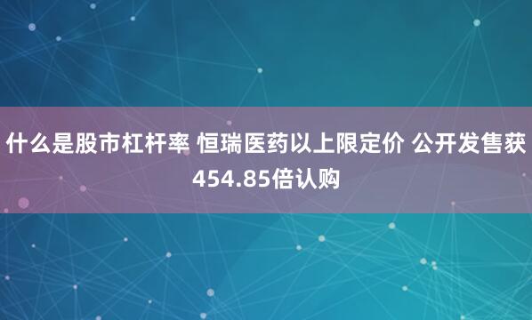 什么是股市杠杆率 恒瑞医药以上限定价 公开发售获454.85倍认购