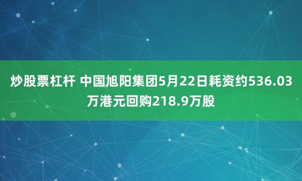 炒股票杠杆 中国旭阳集团5月22日耗资约536.03万港元回购218.9万股