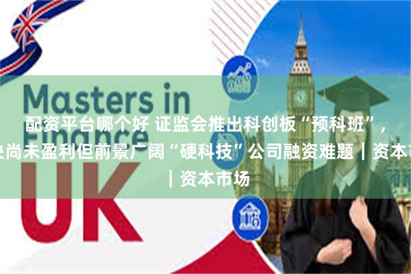 配资平台哪个好 证监会推出科创板“预科班”，解决尚未盈利但前景广阔“硬科技”公司融资难题｜资本市场